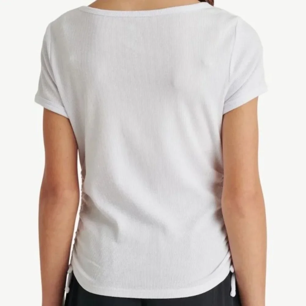 JUSTICE Girls XL PLUS Square Neck White Top SIZE 16P-18P